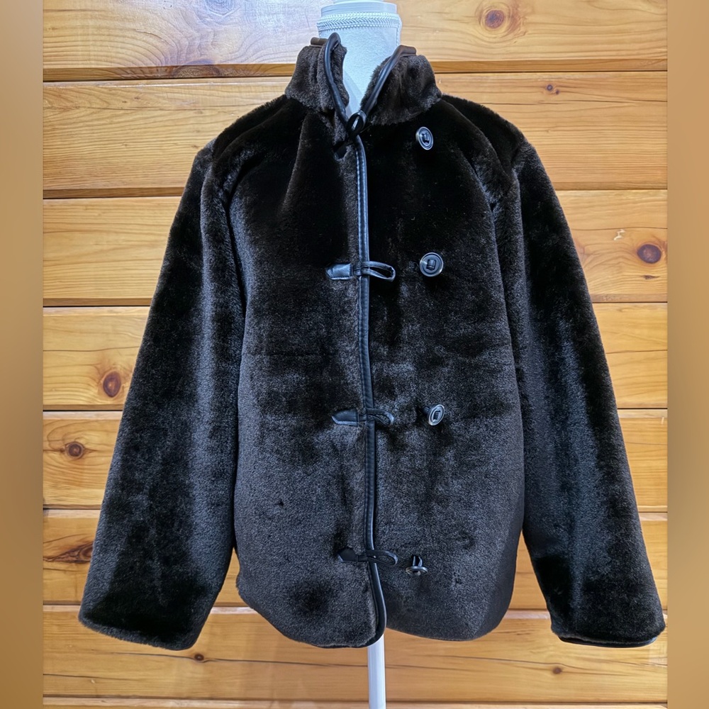 H&M Chocolate Brown Jacket with Faux Fur